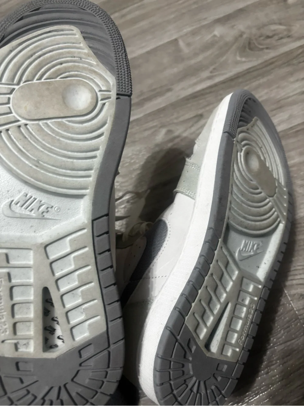 Nike Air Jordan 1 Mid Sneakers in White and Light Gray